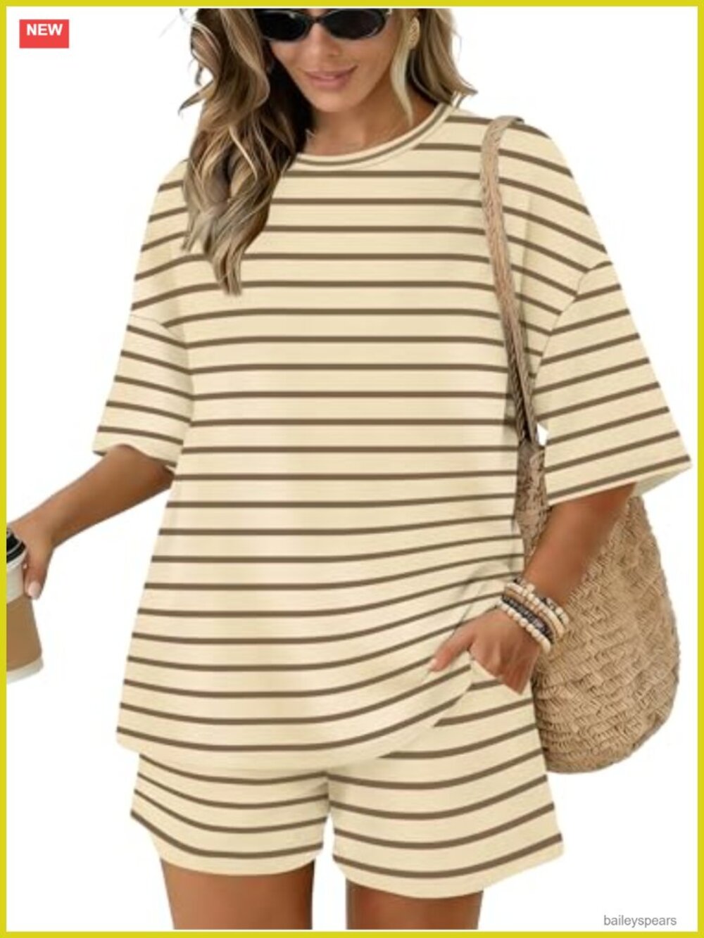 2 Piece Lounge Set Oversized Top Drawstring Shorts Casual
